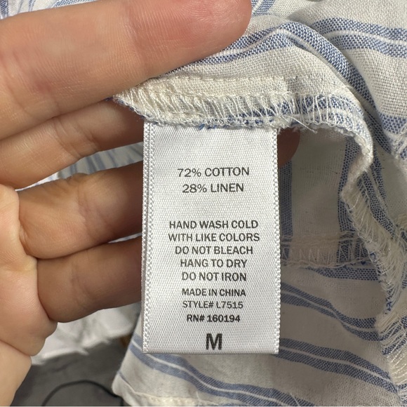 Neuflora Blue Striped Blouse sz M - Picture 5 of 7